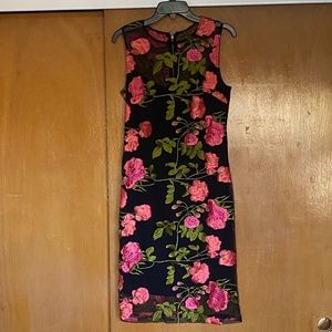 Calvin Klein Mini Dress with Flower Embroidery